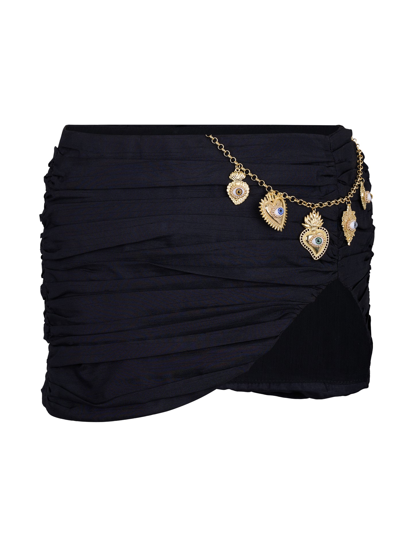 ARTWORK N. 53 - BLACK DRAPPED MICRO SKIRT