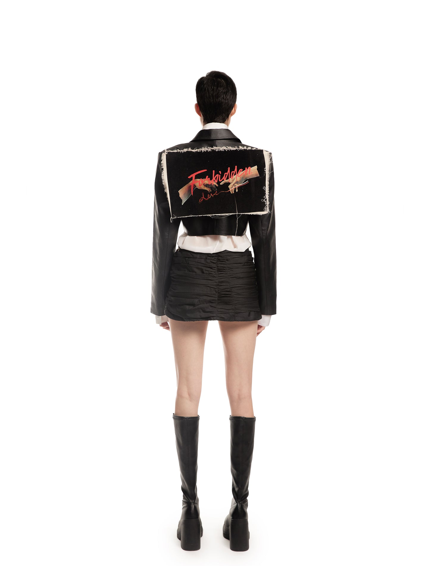 ARTWORK N. 53 - BLACK DRAPPED MICRO SKIRT